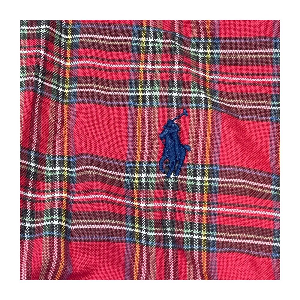Ralph Lauren Shirt Men's Large Red Green Plaid Relaxed Fit Classic Button-Down - Picture 4 of 8